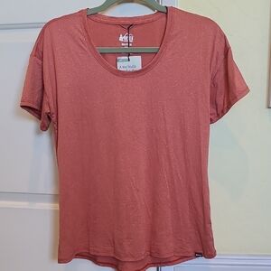 REI Sahara Short Sleeve Crew Tee Orangey Coral